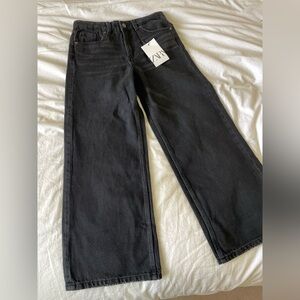 ZARA Wide Leg Baggy Black Wash Denim Jeans Kids 10